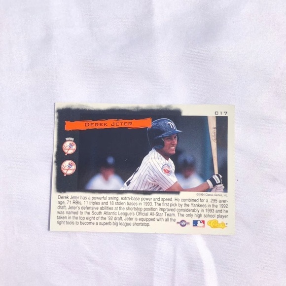 1994 Derek Jeter Classic “Cream of the Crop” Card - Picture 3 of 13